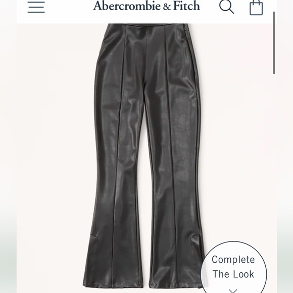 Curve Love Vegan Leather Split-Hem Flare Pants - Picture 1 of 1